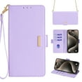 thumbnail image 1 of for iPhone 11 Pro Max Wallet Flip Case, Elegant Wrist Strap and Shoulder Chain Credit Card Slots Cash Slot RFID Blocking PU Leather Kickstand Phone Case Cover for iPhone 11 Pro Max, Purple, 1 of 9
