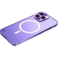 thumbnail image 1 of for iPhone 11 Pro, Metal Aluminum Alloy Magnetic Adsorption Phone Case, Compatible with Magsafe, Clear Frosted Back Cover, Metal Lens Protection Transparent Shell, 1 of 8