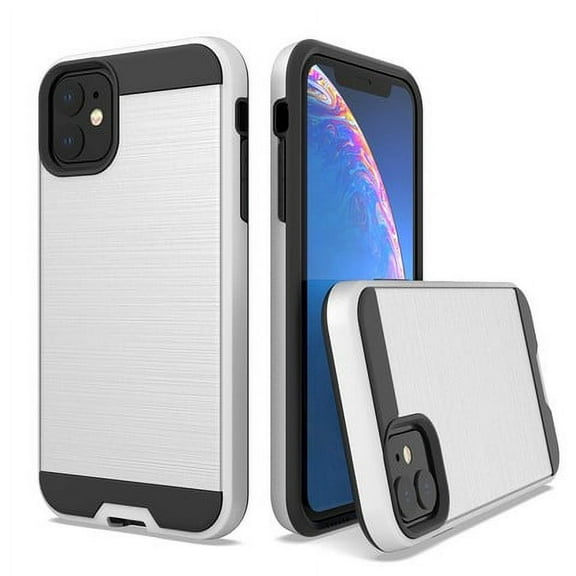 iPhone 11 Pro Phone Case, 2-Piece Style Hybrid Shockproof Hard Case Cover with Hybird Shockproof-Sliver