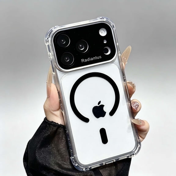 For iPhone 11 Pro Phone Case,With Lens Camera Film,Compatible with Mag-Safe,Four Corners Drop Protection,Crystal Transparent Back,Shokcproof Non-Slip Anti-Scratch Phone Case,Black
