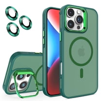 For iPhone 11 Pro Rugged Hybrid Case,Compatible with MagSafe,Military Drop Protection Slim Translucent Matte Shockproof Lens Kickstand with Camera Protection Phone Case,Darkgreen