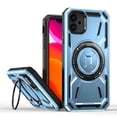 thumbnail image 1 of for iPhone 11 Rugged Case with Rotate Ring Stand, [Built-in Kickstand] [Military-Grade Drop Protection] Heavy Duty Rugged Phone Cover Support Wireless Charging for iPhone 11, Blue, 1 of 6