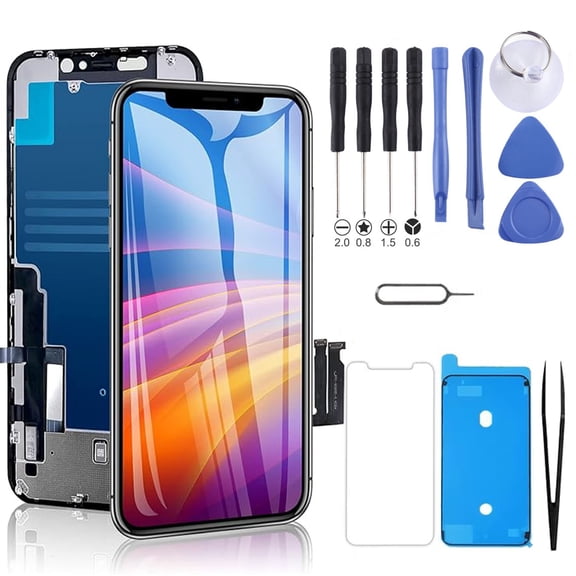 for iPhone 11 Screen Replacement 6.1 Inch, Diykitpl 3D Touch LCD Digitizer Replacement for A2111, A2223, A2221, with Repair Tools Kit+Magnetic Screw Mats+Screen Protector+Waterproof Frame Adhesive
