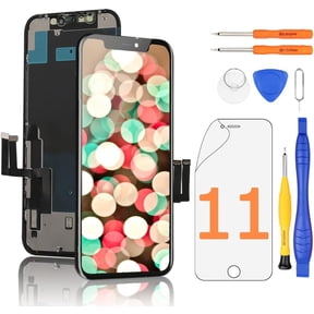 for iPhone 11 Screen Replacement Kit Full HD COF LCD Display 3D Touch Digitizer Frame Full Assembly with Repair Tool for Model A2111, A2223, A2221, 6.1inch, Black