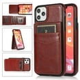 thumbnail image 1 of iPhone 11 Wallet Case with Card Holder, Mantto PU Leather Kickstand Card Pocket Slots Shockproof Phone Back Cover For Apple iPhone 11 6.1 inch - Brown, 1 of 7