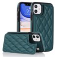 thumbnail image 1 of for iPhone 11 Wallet Case with Card Holder RFID Blocking, Kickstand Card Slots Case, Dimaond Patterned Elegent PU Leather,Double Back Flip Magnetic Clasp and Durable Shockproof Cover,Darkgreen, 1 of 8