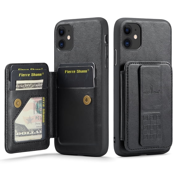 for iPhone 11 Wallet Case with Card Holder RFID Blocking Magnetic Car Mount Back Flip Kickstand Cover Credit Card Slots Premium PU Leather Men Women Phone Case For iPhone 11,Black