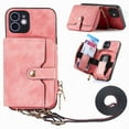thumbnail image 1 of for iPhone 11 Wallet Case, Crossbody Phone Purse with Card Holder for Women, Zipper PU Leather Carrying Cover Gift with Shoulder Strap Kickstand Anti-drop for iPhone 11 - Pink, 1 of 10
