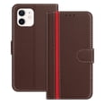 thumbnail image 1 of for iPhone 11 Wallet Case, Luxury PU Leather Book Style Flip Cover with Kickstand Card Holder Slots, Business Shockproof Magnetic Clasp Protective Phone Case for iPhone 11, Brown, 1 of 9