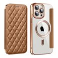 thumbnail image 1 of for iPhone 11 Wallet Case Magnetic with Mag Safe, PU Leather RFID Blocking Card Holders Shockproof Flip Phone Cover Slim Clear Purse Case for iPhone 11, Brown, 1 of 8
