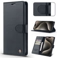 thumbnail image 1 of for iPhone 11 Wallet Case [RFID-Blocking] [Card Holder/Cash Slots] [Kickstand] [Magnetic Clasp], Advanced PU Leather Folio Flip Book Protective Shockproof Cover Women Men,Black, 1 of 11