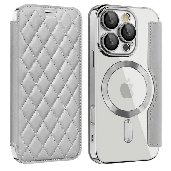 for iPhone 11 Wallet Case with RFID Blocking Credit Card Holder,Compatible with MagSafe,PU Leather Flip Kickstand Shockproof Cover Women Men for iPhone 11 Phone case,Gray