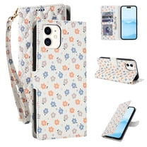 for iPhone 11 Wallet Case Women Girls, Cute Floral Pattern PU Leather Flip Phone Cover with Card Holder, Kickstand, Wrist Strap, Protective Purse Case for iPhone 11, Pattern-B