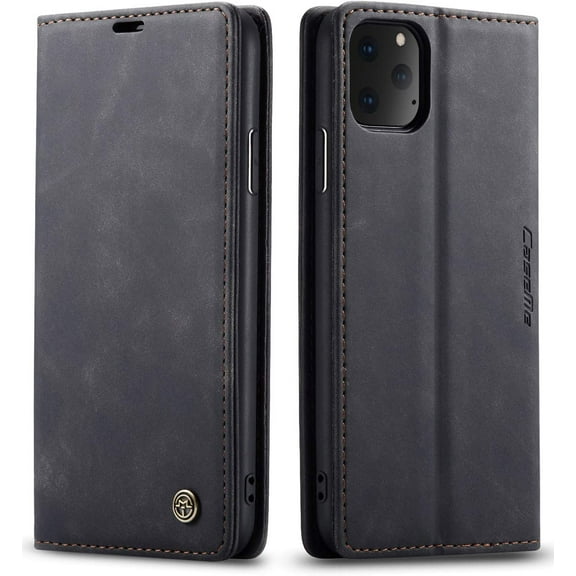 iPhone 11 Wallet Case iPhone 11 Leather Case, Book Folding Flip Case with Kickstand Credit Card Slot Magnetic Closure Protective Cover for Apple iPhone 11 2019 6.1 inch - Black