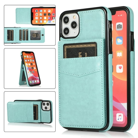 iPhone 11 Wallet Case with Card Holder, Mantto PU Leather Kickstand Card Pocket Slots Shockproof Phone Back Cover For Apple iPhone 11 6.1 inch - Mint