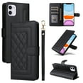 thumbnail image 1 of for iPhone 11 Wallet Flip Case, Classic PU Leather Card Slots with Lanyard Magnetic Closure Kickstand Drop Protective Soft TPU Inner Phone Case Cover for iPhone 11, Black, 1 of 7