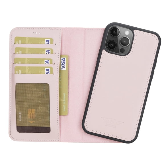 iPhone 12 / 12 Pro 6.1" Full Grain Leather Detachable Magnetic Handcrafted Wallet Case