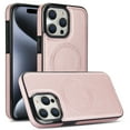 thumbnail image 1 of for iPhone 12/12 Pro Back Case, Litchi Texture PU Leather Phone Cover with TPU Frame Ultra-Stylish Magsafe Compatible and Shockproof Drop Protection Case Cover for iPhone 12/12 Pro,Rosegold, 1 of 7