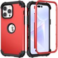 thumbnail image 1 of for iPhone 12/12 Pro Back Case, Phone Case Heavy Duty 2 in 1 Rugged Shockproof Protection Hybrid Hard PC Bumper Drop Protective Silicone for Girls Women Boys Men for iPhone 12/12 Pro, Red, 1 of 10