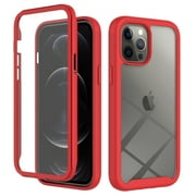 iPhone 12/12 Pro Case with Built in Screen Protector,Dteck Full-Body Shockproof Rubber Hybrid Protection Crystal Clear P