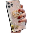 thumbnail image 1 of iPhone 12/12 Pro Case, Cute Conch Shell Mirror Floral 3D Butterfly with Kickstand Diamond Rhinestones Elegant Protective Cover for Girls Women Apple 6.1 2020 (Rose Gold) Pink, 1 of 10