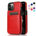 thumbnail image 1 of Entronix Wallet Case Compatible with iPhone 12 & iPhone 12 Pro, Card Holder Flip Cover, Red, 1 of 10