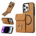 thumbnail image 1 of for iPhone 12/12 Pro Case Wallet, with PU Leather Detachable Card Holder Compatible with Magsafe, Durable Protection Magnetic Phone Case with Ring Kickstand for iPhone 12/12 Pro, Brown, 1 of 8