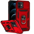 thumbnail image 1 of iPhone 12 / 12 Pro Kickstand Armor Case with Slide Camera Lens Protection Cover Built-in 360掳 Rotate Ring Holder Stand Magnetic Military Shockproof Phone Cover Case for iPhone 12 / 12 Pro, Red, 1 of 8
