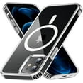 thumbnail image 1 of for iPhone 12/12 Pro Magnetic Case, Built in Magnets Compatible with MagSafe, Clear Hard PC Back Cover + Soft TPU Frame Slim Bumper Case for iPhone 12/12 Pro （6.1"）,Clear, 1 of 12