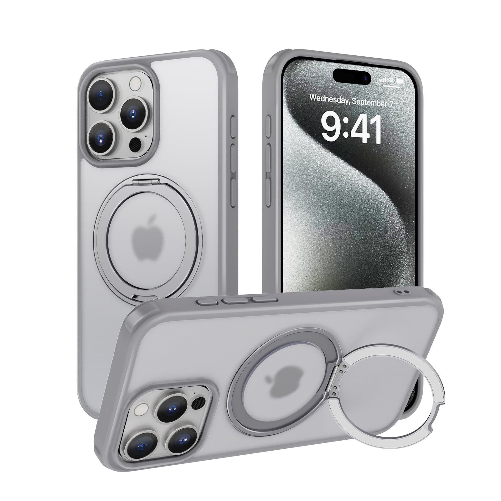 for iPhone 12/12 Pro Magnetic Case with Invisible Stand, [Military ...