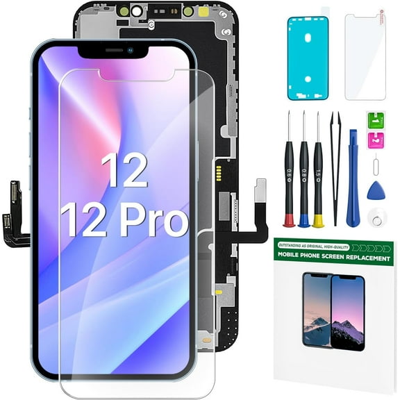 for iPhone 12 and 12 Pro Screen Replacement Kit 6.1'' LCD Display 3D Touch Full HD Digitizer Full Assembly Repair Kits not for Model 12 Pro Max and 12 Mini