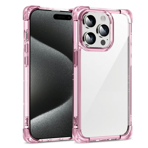 for iPhone 12/12 Pro Transparent Back Case, Stylish Frosted Lightweight Drop Protective Ultra Slim Shockproof Anti-scratch Anti-fingerprint Back Case Cover for iPhone 12/12 Pro, Pink
