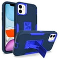 thumbnail image 1 of iPhone 12 2020 Case with Built-in Kickstand, Allytech Hard PC + Soft TPU Dual Layer Shockproof Rugged Anti-Slip Supports Magnetic Car Mount Anti-Scratch Cover for iPhone 12 6.1", Darkblue+Sapphire, 1 of 5