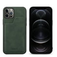 thumbnail image 1 of iPhone 12 6.1-inch Case,Dteck Shockproof Rubber Retro Leather Slim Card Holder Wallet Hybrid Back Phone Case Cover For Apple iPhone 12,Green, 1 of 6