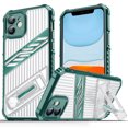 thumbnail image 1 of for iPhone 12 Anti-Slip Phone Case with Hidden Kickstand,Hyrbid Silicone TPU Shockproof Rugged Protective Anti-Scratch Hard PC Back Cool Case Men for iPhone 12,Darkgreen, 1 of 8