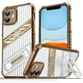 thumbnail image 1 of for iPhone 12 Anti-Slip Phone Case with Hidden Kickstand,Hyrbid Silicone TPU Shockproof Rugged Protective Anti-Scratch Hard PC Back Cool Case Men for iPhone 12,Desertgold, 1 of 8