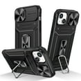 thumbnail image 1 of for iPhone 12 Armor Case Stand, [Built in Kickstand & Slide Camera Cover] Military Grade Drop Protection Shockproof Hard PC Heavy Duty Bumper Phone Case For iPhone 12, Black, 1 of 10