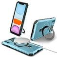 thumbnail image 1 of for iPhone 12 Armor Case Stand, [Compatible with MagSafe] Military Grade Drop Protection Rugged Shockproof Grip Hard Heavy Duty Bumper Car Magnetic Cover For iPhone 12, Lightblue, 1 of 10