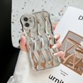thumbnail image 1 of for iPhone 12 Case 6.1 Inch Cute Wavy Curly Wave Phone Case Aesthetic Water Ripple Pattern Soft Bumper Case for Women Girls Silicone Shockproof Protective Case, Silver, 1 of 15