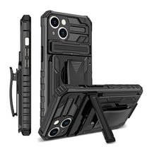 For iPhone 12 Case with Belt Clip Holster, Heavy Duty Military Grade Drop Protective, 360° Rotating Kickstand Shockproof TPU Shell Durable Rugged Cover For iPhone 12, Black
