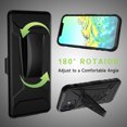 thumbnail image 1 of For iPhone 12 Case with Belt Clip Holster, Heavy Duty Military Grade Drop Protective, with Rotating Kickstand Shockproof TPU Shell Durable Rugged Cover For iPhone 12, Black, 1 of 5