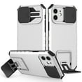 thumbnail image 1 of for iPhone 12 Case with Camera Lens Slide Protection, Armour Silicone TPU Bumper Tough PC Cover with Kickstand, Military Shockproof Absorption Protective Case for iPhone 12,
White, 1 of 10
