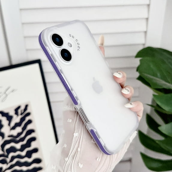 For iPhone 12 Case Clear, Translucent Ultra Slim Fit Drop Protection Anti-Scratch Bumper Not-Yellowing Rugged Minimalist Phone Case for Apple iPhone 12, Purple