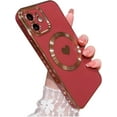 for iPhone 12 Case Compatible with MagSafe, Luxury Love Heart Soft