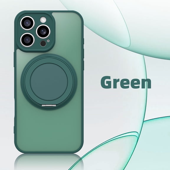 for iPhone 12 Case, Compatible with Magsafe with 360° Rotatable Magnetic Stand Ring Holder, Translucent Matte Back TPU Bumper Magnetic Phone Case Cover for iPhone 12, Green