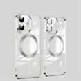 thumbnail image 1 of for iPhone 12 Case [Compatible with Magsafe] Clear Magnetic Phone Case iPhone 12 Transparent Thin Shockproof Soft TPU Electroplated Bumper Anti-Slip Protective Phone Cover,Silver, 1 of 9