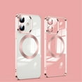 thumbnail image 1 of for iPhone 12 Case [Compatible with Magsafe] Clear Magnetic Phone Case iPhone 12 Transparent Thin Shockproof Soft TPU Electroplated Bumper Anti-Slip Protective Phone Cover,Rosegold, 1 of 9