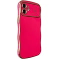 thumbnail image 1 of for iPhone 12 Case,Curly Wavy Grip Design Plated Love Heart Luxury Phone Case, Full Camera Lens Protection Fun Cute Side Small Pattern Electroplate Slim Soft Wave Case for iPhone 12,Rose, 1 of 10
