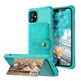 thumbnail image 1 of iPhone 12 Case, Dteck Wallet Case for iPhone 12 Pro 6.1 inch 2020, Hard Silicone Shockproof Case Flip Leather Card Holder Protective Cover Work with Magnet Car Holder Mount, Green, 1 of 7