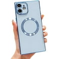 thumbnail image 1 of for iPhone 12 Case  Magnetic with Full Camera Protection [Compatible with MagSafe] Cute Slim Luxury Plating Soft TPU Reinforced Corners Cover Case,Light Blue, 1 of 7
